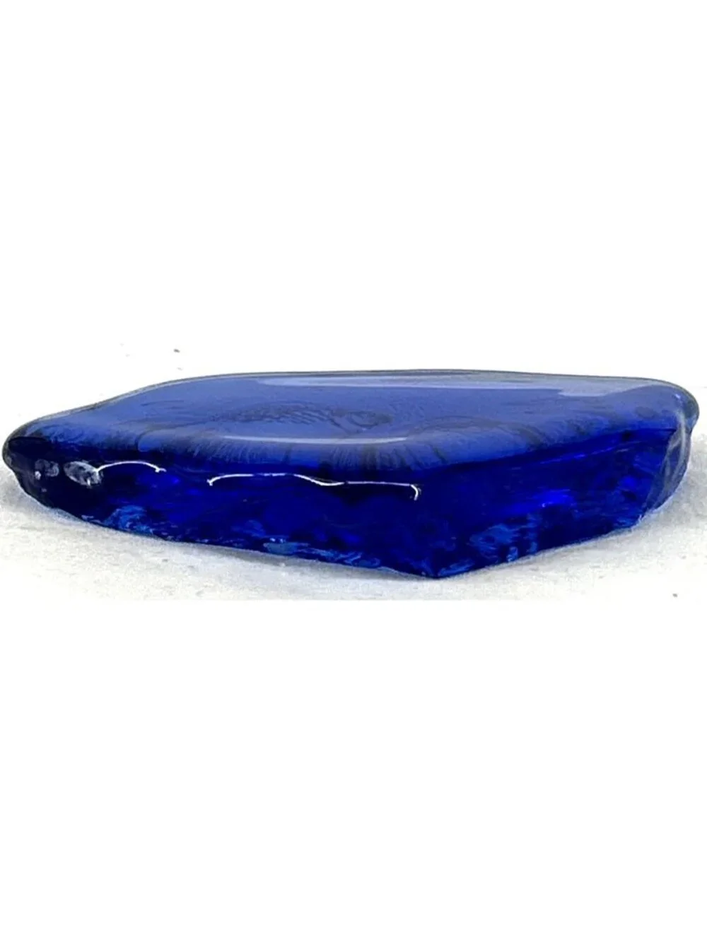 Fish Glass Paperweight Sculpture Underwater Cobalt Blue 4.75